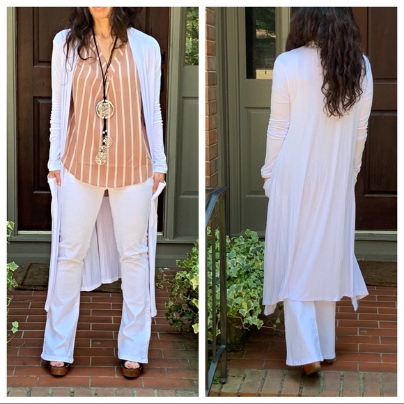 ✨LAST ONES ✨White chic side pocket duster - Picture 4 of 8
